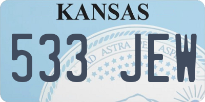 KS license plate 533JEW