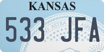 KS license plate 533JFA