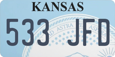 KS license plate 533JFD