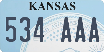 KS license plate 534AAA