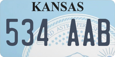 KS license plate 534AAB