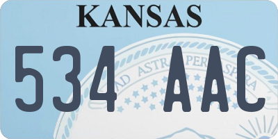 KS license plate 534AAC