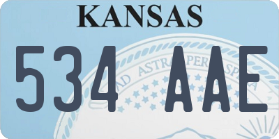 KS license plate 534AAE