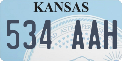 KS license plate 534AAH