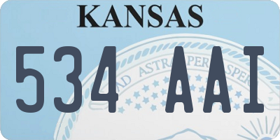 KS license plate 534AAI