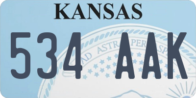 KS license plate 534AAK