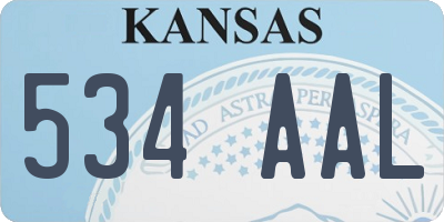 KS license plate 534AAL