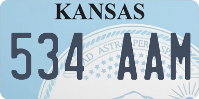 KS license plate 534AAM