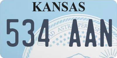 KS license plate 534AAN