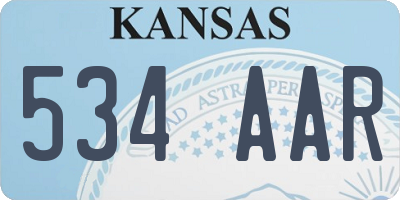 KS license plate 534AAR