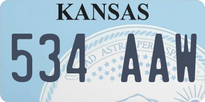 KS license plate 534AAW