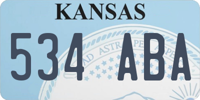 KS license plate 534ABA