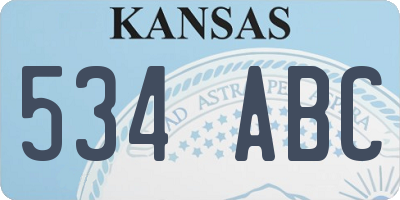 KS license plate 534ABC