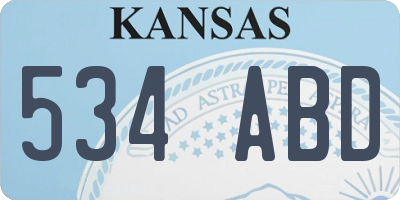 KS license plate 534ABD