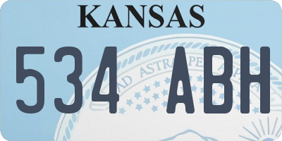 KS license plate 534ABH