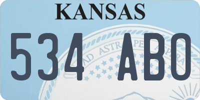 KS license plate 534ABO