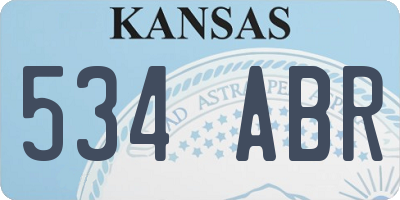 KS license plate 534ABR