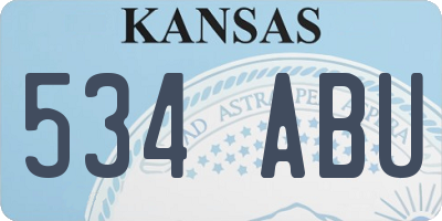 KS license plate 534ABU