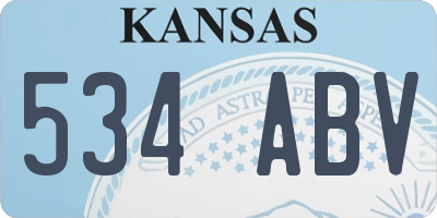 KS license plate 534ABV