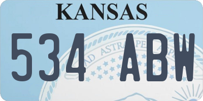 KS license plate 534ABW