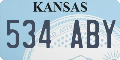 KS license plate 534ABY