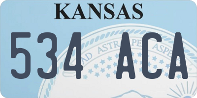 KS license plate 534ACA