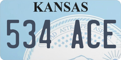 KS license plate 534ACE