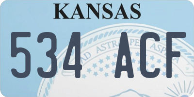 KS license plate 534ACF