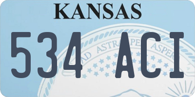 KS license plate 534ACI