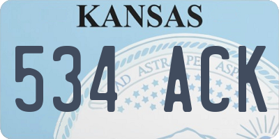 KS license plate 534ACK
