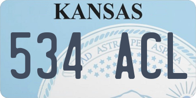 KS license plate 534ACL