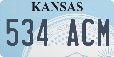 KS license plate 534ACM
