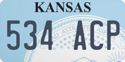 KS license plate 534ACP