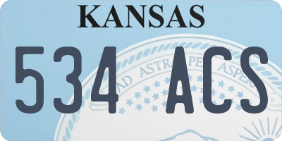 KS license plate 534ACS