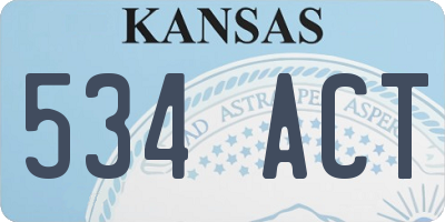 KS license plate 534ACT