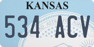 KS license plate 534ACV