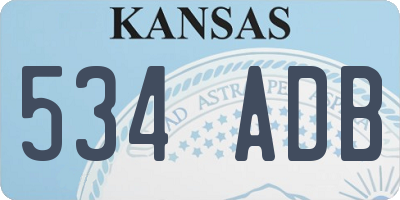 KS license plate 534ADB
