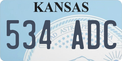 KS license plate 534ADC