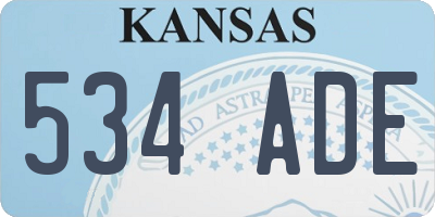 KS license plate 534ADE