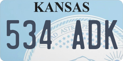 KS license plate 534ADK