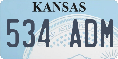 KS license plate 534ADM