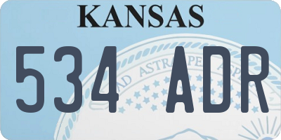 KS license plate 534ADR
