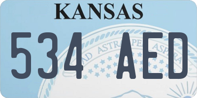 KS license plate 534AED