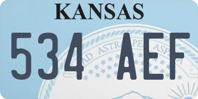 KS license plate 534AEF