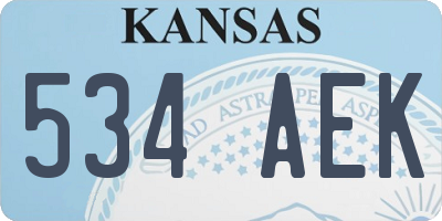KS license plate 534AEK