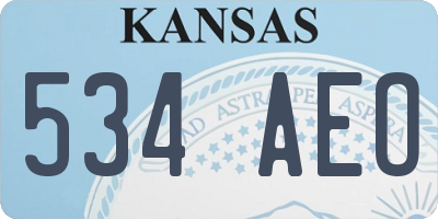 KS license plate 534AEO