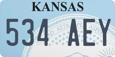 KS license plate 534AEY