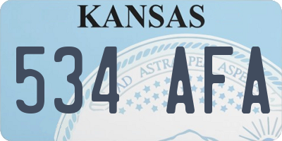 KS license plate 534AFA