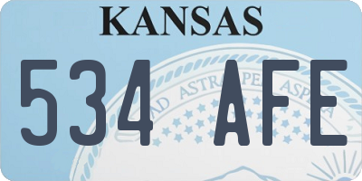 KS license plate 534AFE