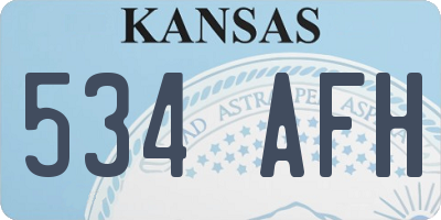 KS license plate 534AFH